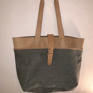 L.L.Bean Versatile Canvas/Leather Tote